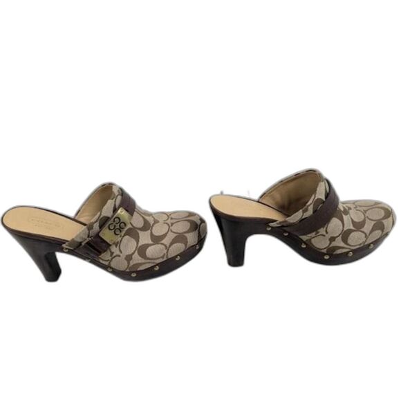 Coach Signature Ivy Clog Heels Size 6.5 - Picture 2 of 6